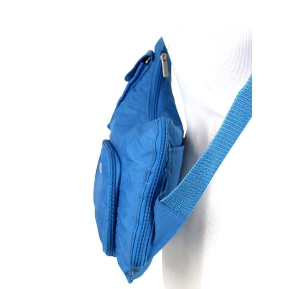 baggallini BLUE NYLON CANVAS URBAN MESSENGER CROSSBODY ORGANIZER SHOULDER BAG 2 - Picture 4 of 14